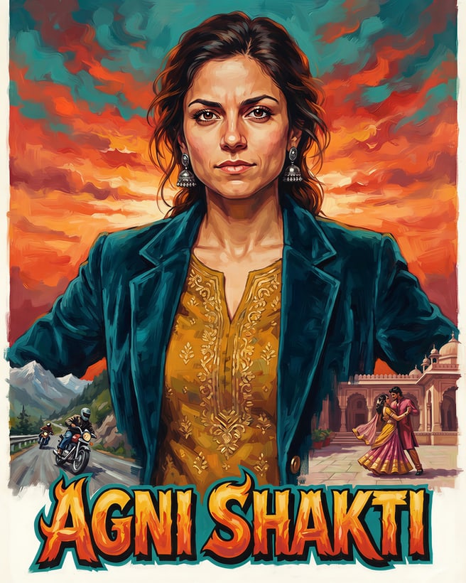 90s Bollywood poster: hand-painted colours and an invented film title.